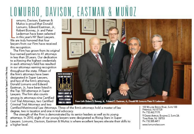 News 2011 Best Lawyers Lomurro, Davison, Eastman, & Munoz