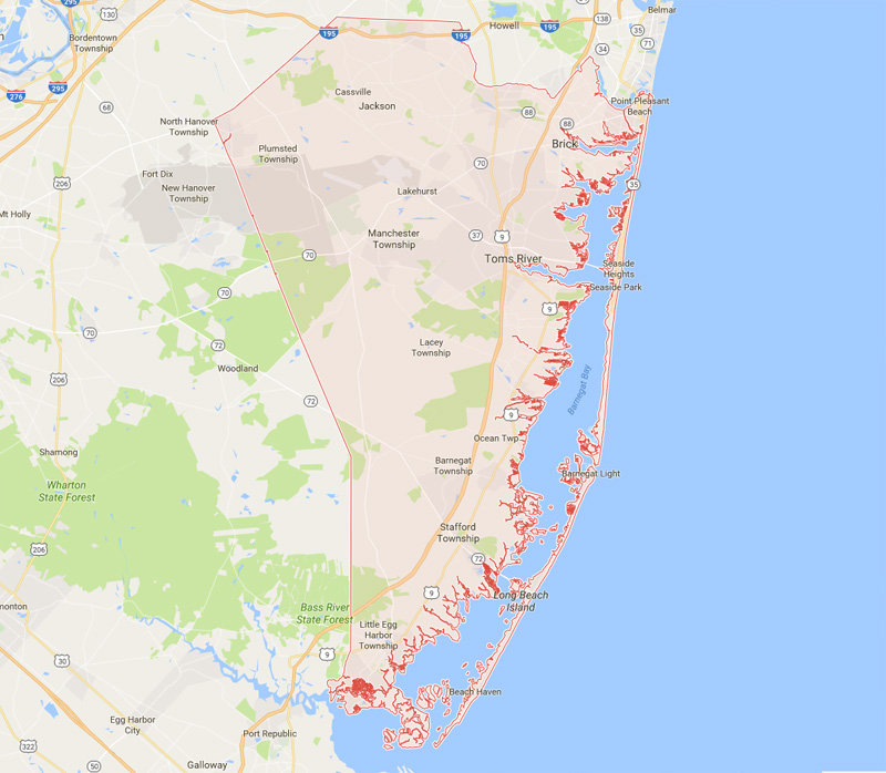 New Jersey Ocean County Map